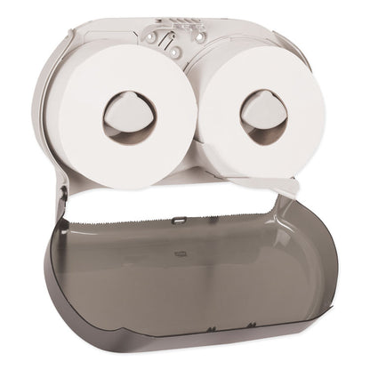 Twin Jumbo Roll Bath Tissue Dispenser, 19.29 x 5.51 x 11.83, Smoke/Gray