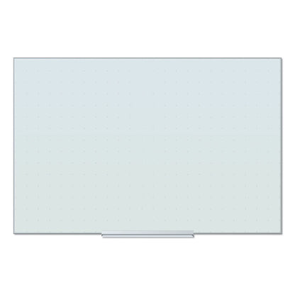 Floating Glass Ghost Grid Dry Erase Board, 36" x 24" (Actual Size: 35" x 23"), White Surface