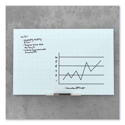 Floating Glass Ghost Grid Dry Erase Board, 36" x 24" (Actual Size: 35" x 23"), White Surface