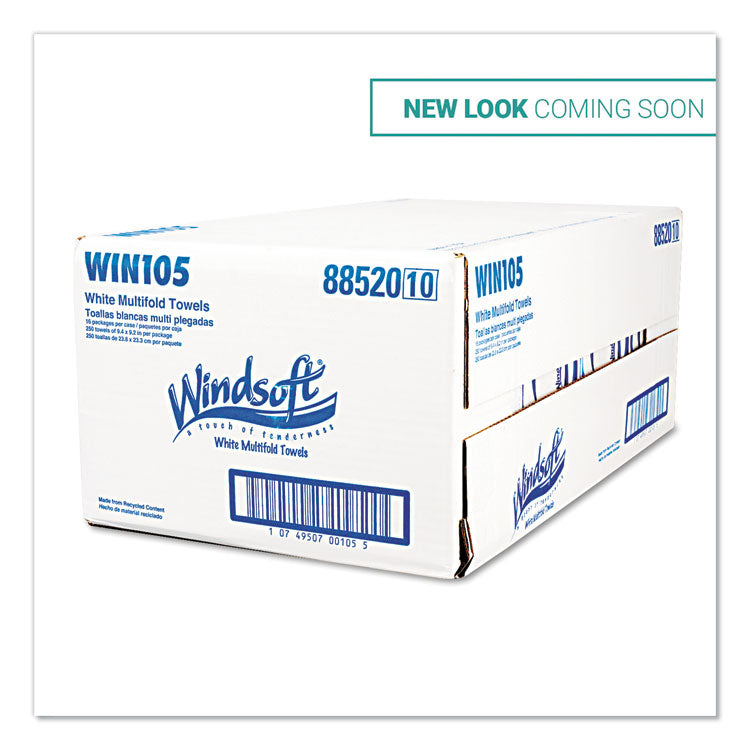 Multifold Paper Towels, 1-Ply, 9.25 x 9.5, White, 250/Pack, 16 Packs/Carton