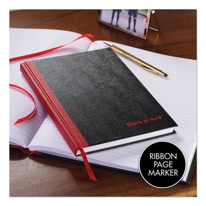 Hardcover Casebound Notebooks, SCRIBZEE Compatible, 1-Subject, Wide/Legal Rule, Black/Red Cover, (96) 11.75 x 8.25 Sheets