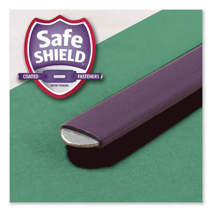 Pressboard Top Tab Classification Folders, Expands 2", 1 Divider, 4 SafeSHIELD Fasteners, Letter Size, Green, 10/Box