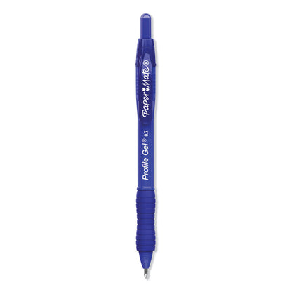 Profile Gel Pen, Retractable, Medium 0.7 mm, Blue Ink, Translucent Blue Barrel, 36/Pack