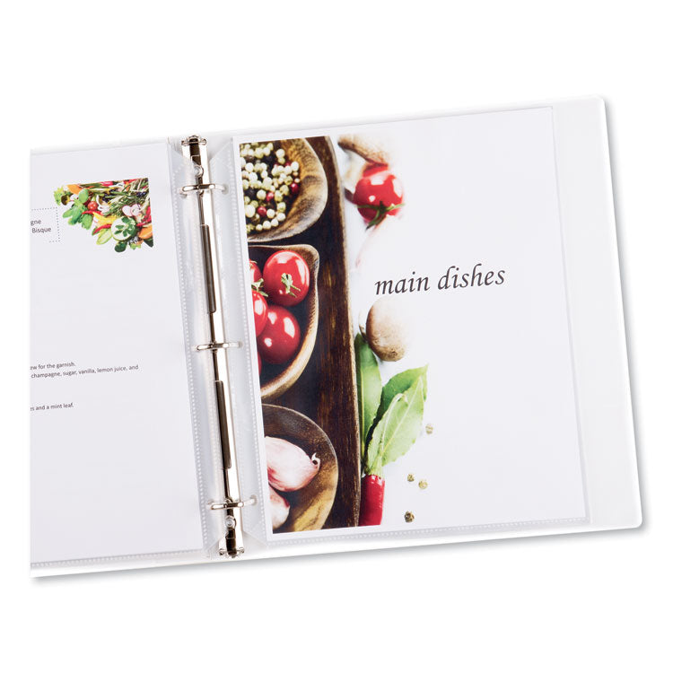 Super Heavyweight Easy Load Non-Glare Sheet Protector, Side: 3-Hole Punched, Top Load 8.5 x 11 Insert, Clear Front, 50/Box
