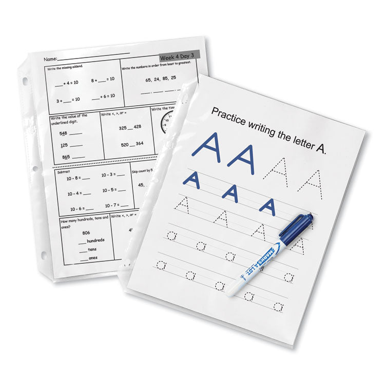 Super Heavyweight Easy Load Non-Glare Sheet Protector, Side: 3-Hole Punched, Top Load 8.5 x 11 Insert, Clear Front, 50/Box