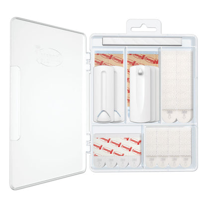 Picture Hanging Kit, Assorted Sizes, Plastic, White/Clear, 1 lb, 4 lb, 5 lb Capacities 38 Pieces/Pack