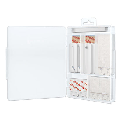 Picture Hanging Kit, Assorted Sizes, Plastic, White/Clear, 1 lb, 4 lb, 5 lb Capacities 38 Pieces/Pack