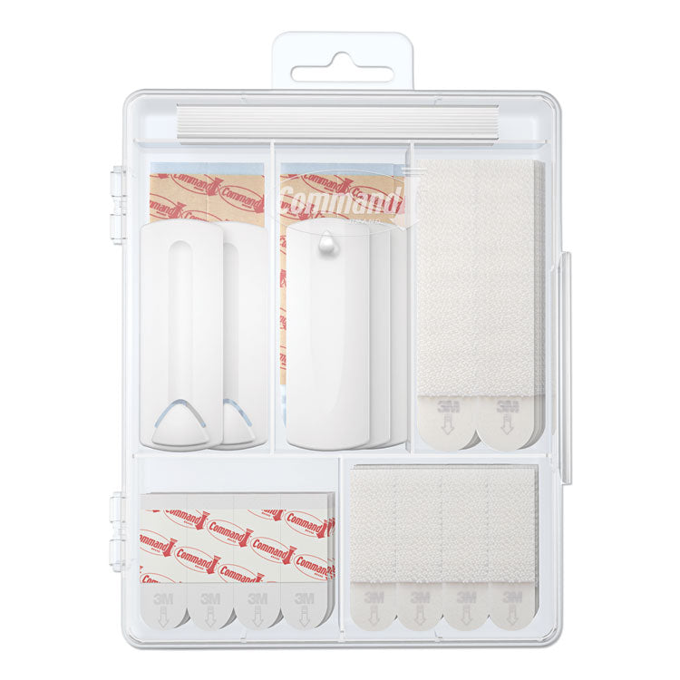 Picture Hanging Kit, Assorted Sizes, Plastic, White/Clear, 1 lb, 4 lb, 5 lb Capacities 38 Pieces/Pack