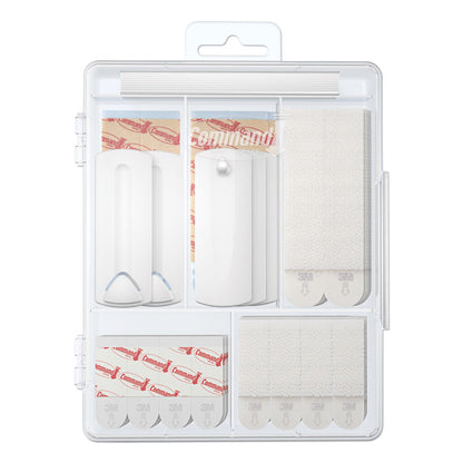Picture Hanging Kit, Assorted Sizes, Plastic, White/Clear, 1 lb, 4 lb, 5 lb Capacities 38 Pieces/Pack