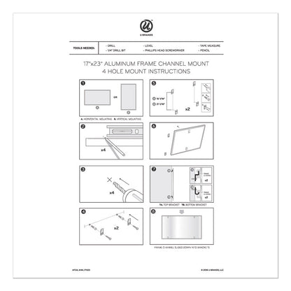 4N1 Magnetic Dry Erase Combo Board, Week/Month Planning, 36 x 24 (Actual Size: 35 x 23), Tan/WH Surface, Satin Aluminum Frame