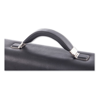 Milestone Briefcase, Fits Devices Up to 15.6", Leather, 5 x 5 x 12, Black