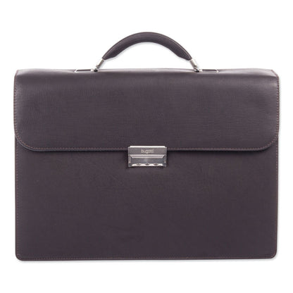 Milestone Briefcase, Fits Devices Up to 15.6", Leather, 5 x 5 x 12, Brown