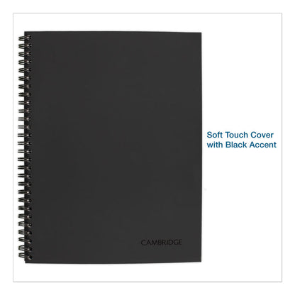 Wirebound Business Notebook, 1-Subject, Wide/Legal Rule, Black Linen Cover, (80) 11 x 8.5 Sheets