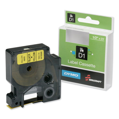 7510016576745, SKILCRAFT Dymo Label Cassette, 0.5" x 23 ft, Black/Yellow