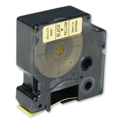 7510016576745, SKILCRAFT Dymo Label Cassette, 0.5" x 23 ft, Black/Yellow
