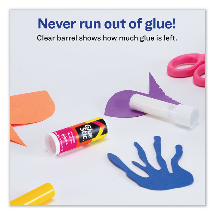 Permanent Glue Stic Value Pack, 0.26 oz, Applies White, Dries Clear, 18/Pack