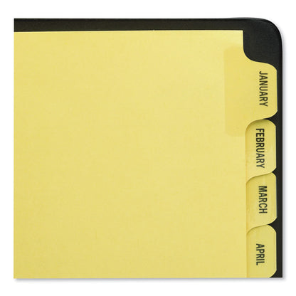 Preprinted Laminated Tab Dividers with Gold Reinforced Binding Edge, 12-Tab, Jan. to Dec., 11 x 8.5, Buff, 1 Set