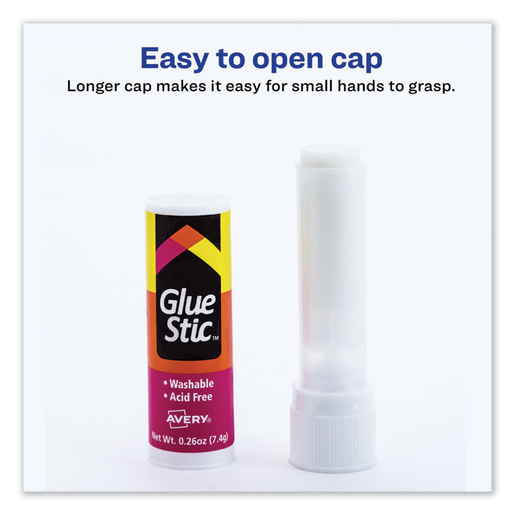 Permanent Glue Stic Value Pack, 0.26 oz, Applies White, Dries Clear, 18/Pack