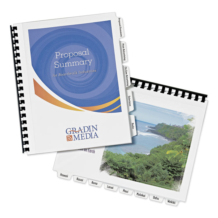 Customizable Print-On Dividers, Unpunched, 5-Tab, 11 x 8.5, White, 5 Sets