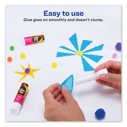 Permanent Glue Stic Value Pack, 0.26 oz, Applies White, Dries Clear, 18/Pack