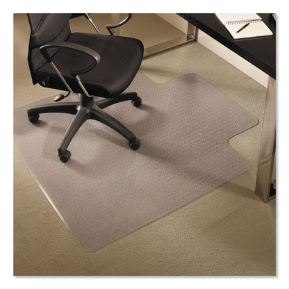 EverLife All Day Support Chair Mat for Medium Pile Carpeted Floors, Rectangular with Lip, Crystal Edges, 45" x 53", Clear