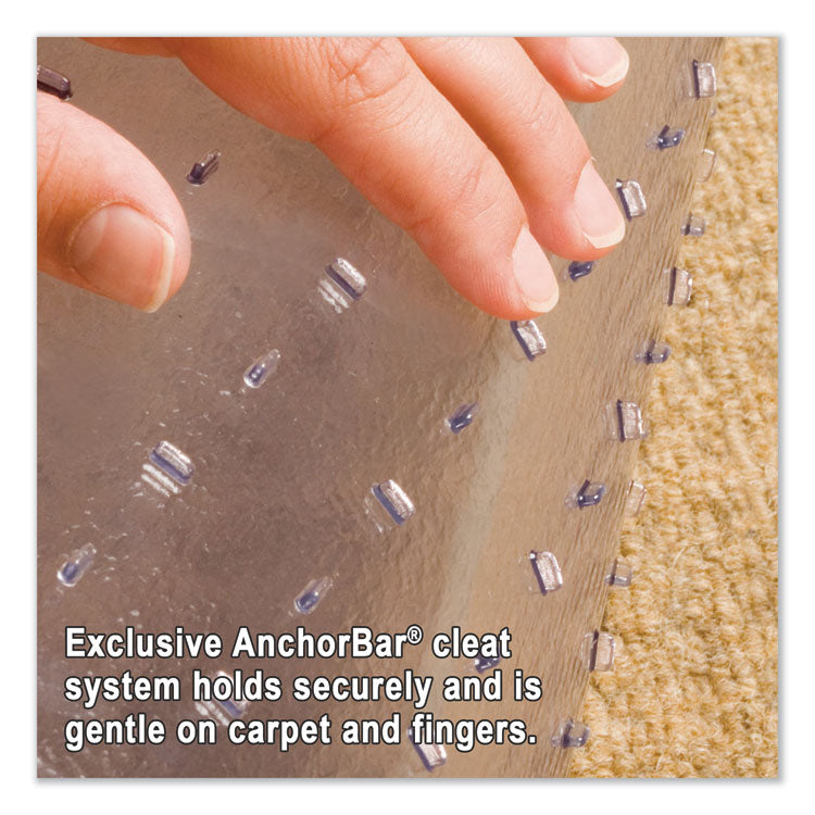 EverLife All Day Support Chair Mat for Medium Pile Carpeted Floors, Rectangular with Lip, Crystal Edges, 45" x 53", Clear