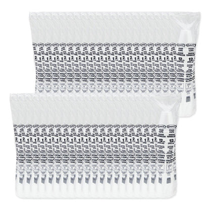 Foam Drink Cups, 12 oz, Squat, White, 1,000/Carton