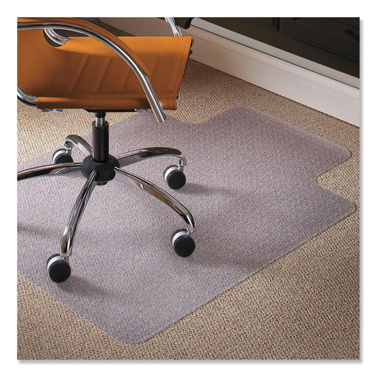 Natural Origins Biobased Chair Mat for Low Pile Carpeted Floors, Rectangular with Lip, Straight Edges, 45" x 53", Clear
