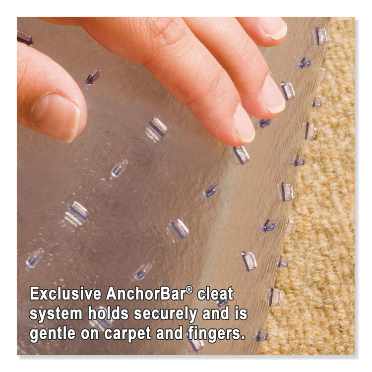 Natural Origins Biobased Chair Mat for Low Pile Carpeted Floors, Rectangular with Lip, Straight Edges, 45" x 53", Clear