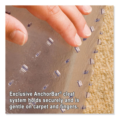 Natural Origins Biobased Chair Mat for Low Pile Carpeted Floors, Rectangular with Lip, Straight Edges, 45" x 53", Clear