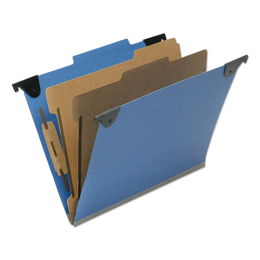 7530016817011, SKILCRAFT Classification Folder, 2/5 Tab, Expands 2", 2 Dividers, 6 Fasteners, Letter Size, Royal Blue, 10/Box