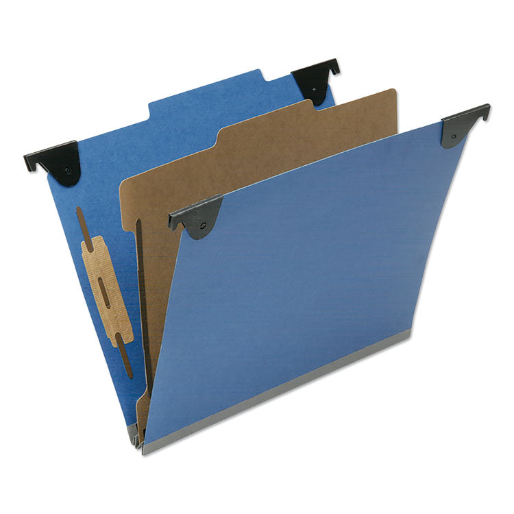 7530016816248 SKILCRAFT Classification Folder, 2/5-Cut Tab, Expands 2", 1 Divider, 4 Fastener, Letter Size, Royal Blue, 10/BX