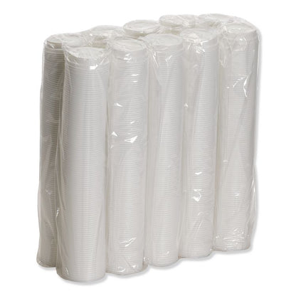 Dome Hot Drink Lids, WiseSize, Fits 8 oz Hot Cups, Plastic, White, 100/Sleeve, 10 Sleeves/Carton