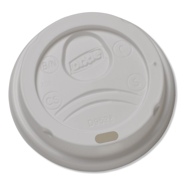 Dome Hot Drink Lids, WiseSize, Fits 8 oz Hot Cups, Plastic, White, 100/Sleeve, 10 Sleeves/Carton