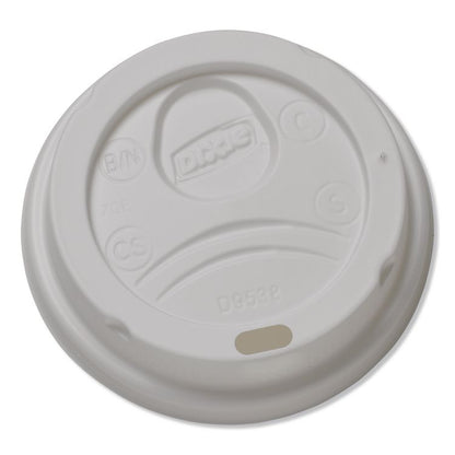 Dome Hot Drink Lids, WiseSize, Fits 8 oz Hot Cups, Plastic, White, 100/Sleeve, 10 Sleeves/Carton