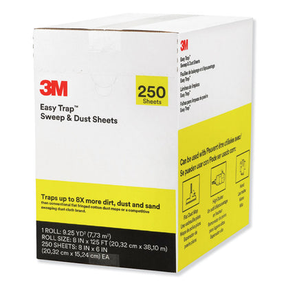 Easy Trap Duster Sweep and Dust Sheets, Perforated, 8" x 125 ft, White, 250 Sheet Roll