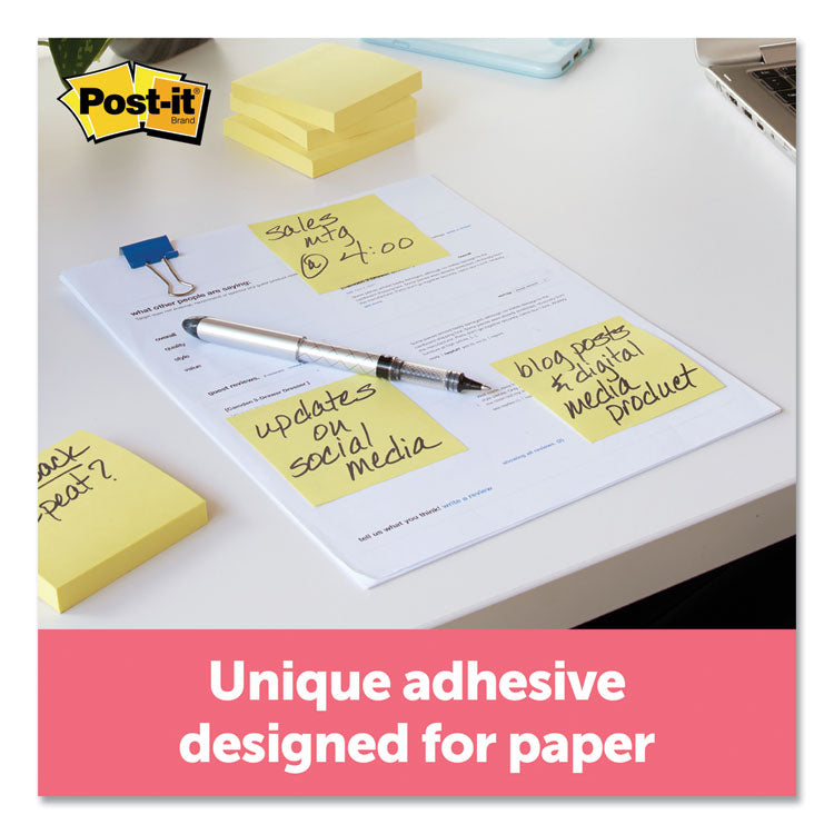 Original Pads in Canary Yellow, 3" x 3", 100 Sheets/Pad, 12 Pads/Pack