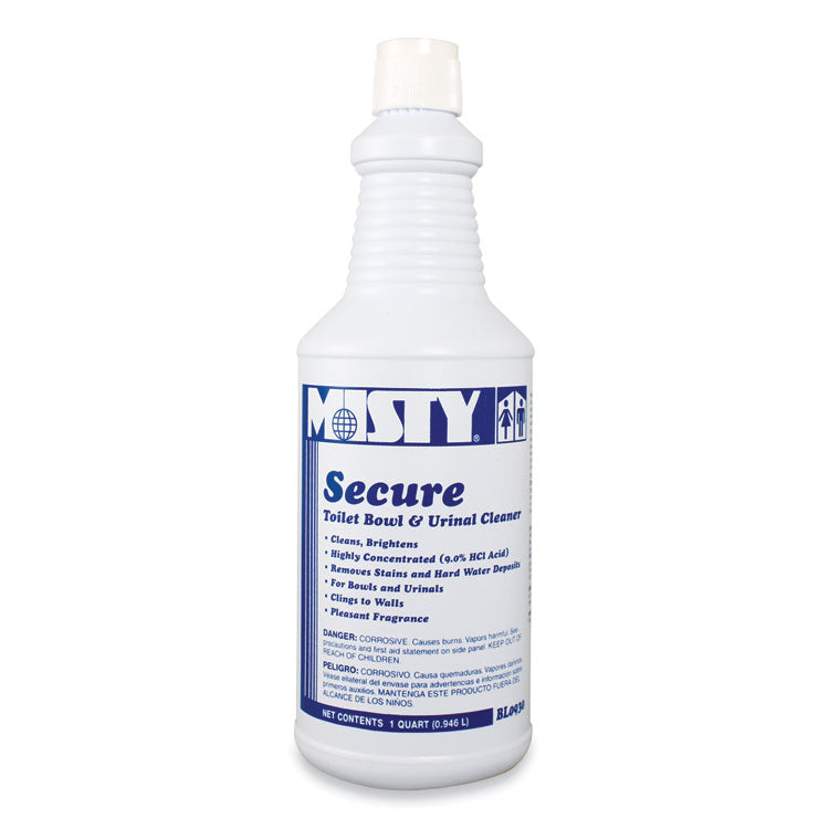 Secure Hydrochloric Acid Bowl Cleaner, Mint Scent, 32 oz Bottle, 12/Carton
