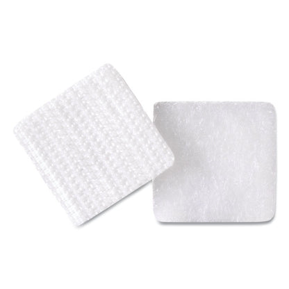Sticky-Back Fasteners, Removable Adhesive, 0.88" x 0.88", White, 12/Pack