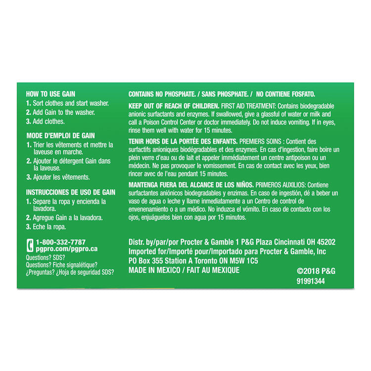 Powder Laundry Detergent, Coin Vend, Gain Original Scent, 1.1 oz Box, 156 Boxes/Carton