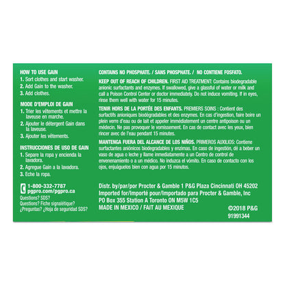 Powder Laundry Detergent, Coin Vend, Gain Original Scent, 1.1 oz Box, 156 Boxes/Carton