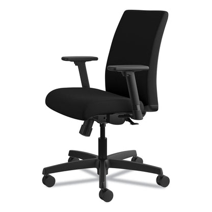 Ignition Series Fabric Low-Back Task Chair, Supports Up to 300 lb, 17" to 21.5" Seat Height, Black