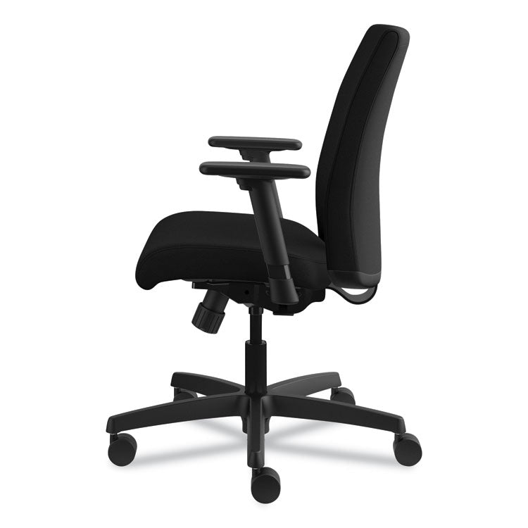 Ignition Series Fabric Low-Back Task Chair, Supports Up to 300 lb, 17" to 21.5" Seat Height, Black