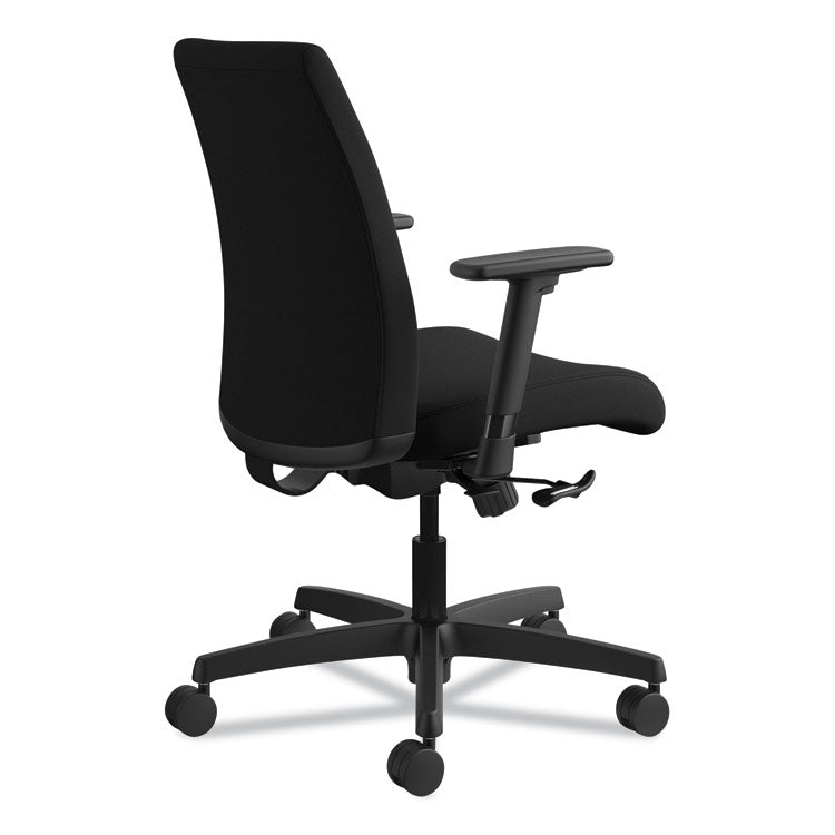 Ignition Series Fabric Low-Back Task Chair, Supports Up to 300 lb, 17" to 21.5" Seat Height, Black