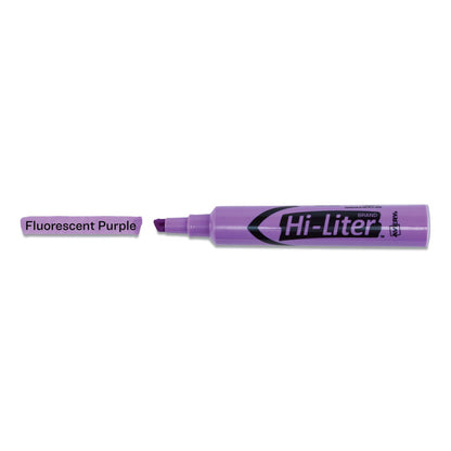 HI-LITER Desk-Style Highlighters, Fluorescent Purple Ink, Chisel Tip, Purple/Black Barrel, Dozen
