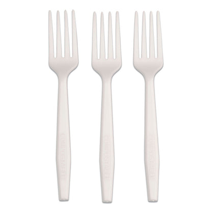 CPLA Cutlery, Heavyweight Fork, Plastic, White, 1,000/Carton