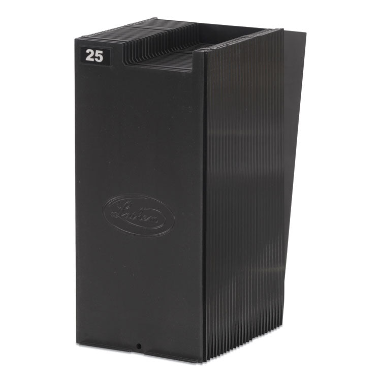 Expanding Time Card Rack for 9" Cards, 25 Pockets, Plastic, Black