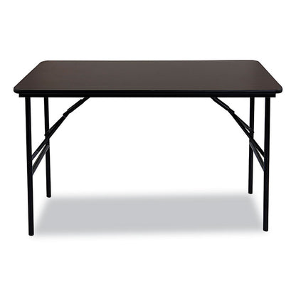 OfficeWorks Classic Wood-Laminate Folding Table, Straight Legs, Rectangular, 48" x 24" x 29", Walnut