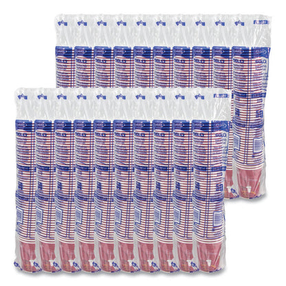 Paper Hot Drink Cups in Bistro Design, 3.35" Diameter x 3.82" h, 10 oz, Maroon, 1,000/Carton