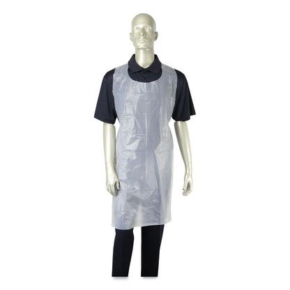 Poly Apron, 28 x 46, One Size Fits Most, White, 100/Pack, 10 Packs/Carton